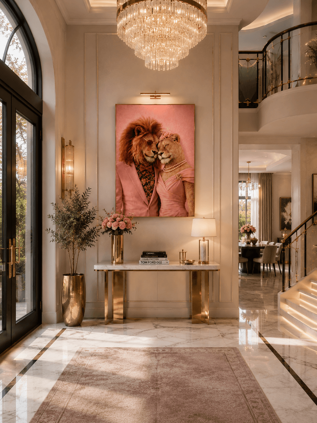 Couple Lions dans Hall d'entrée de Luxe