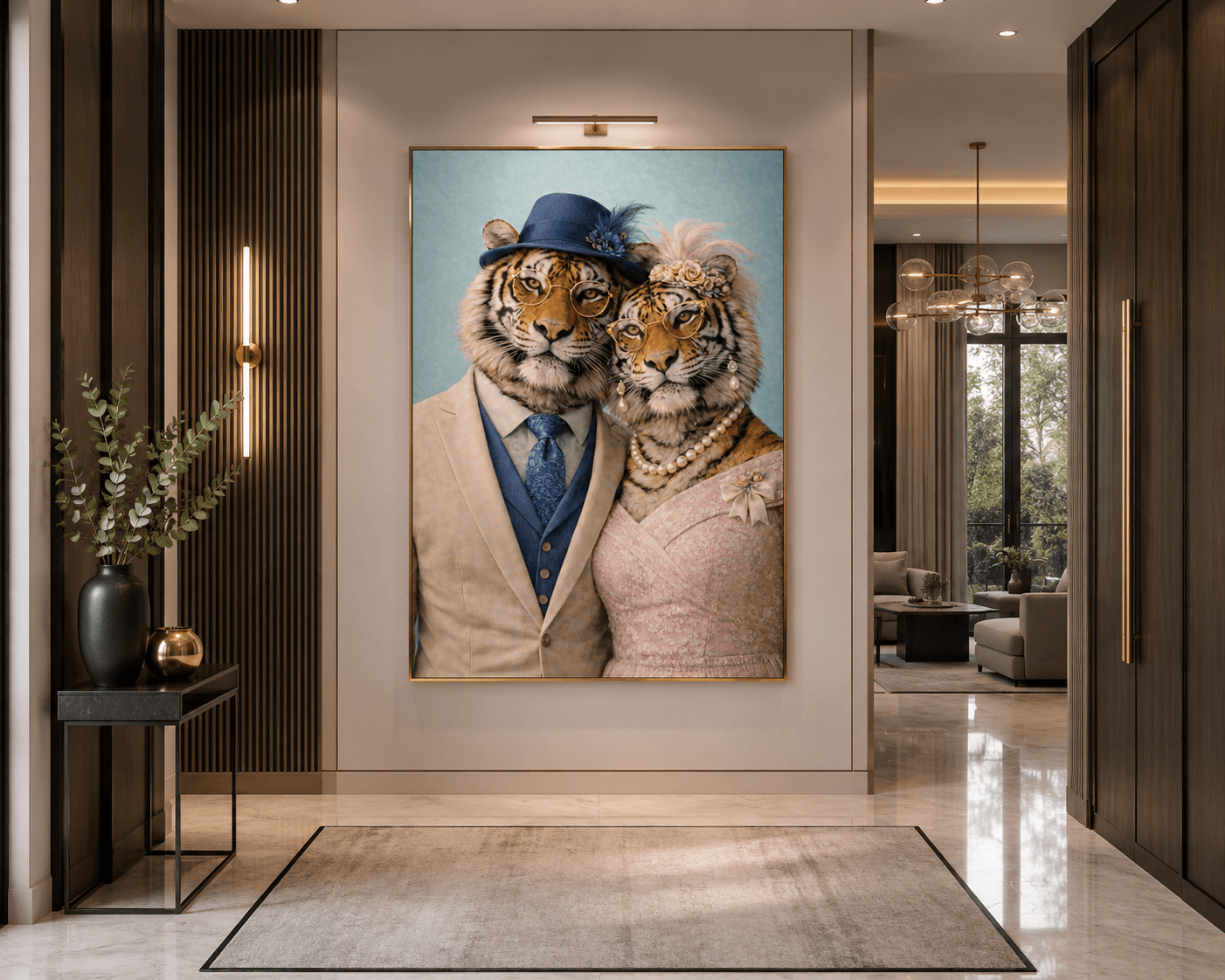 Couple Tigres distingués dans l'entrée par Marguerite P.