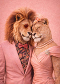 Tableau Couple Lions by Marguerite P