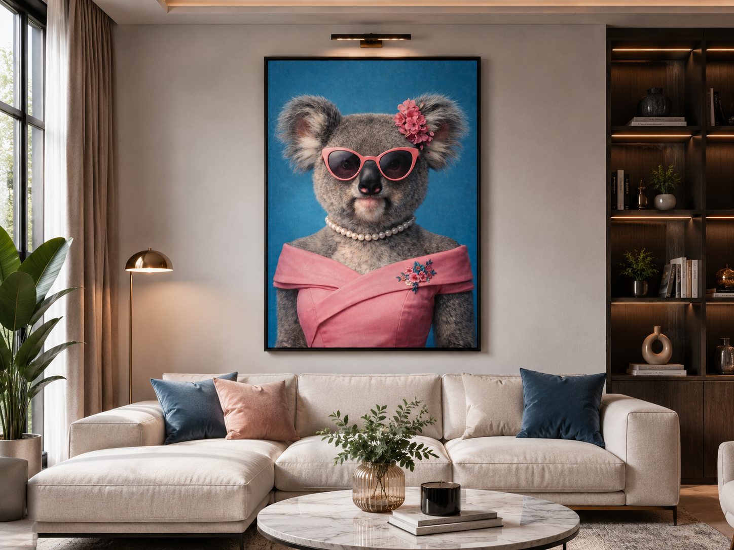 Femelle Koala exposée dans un salon