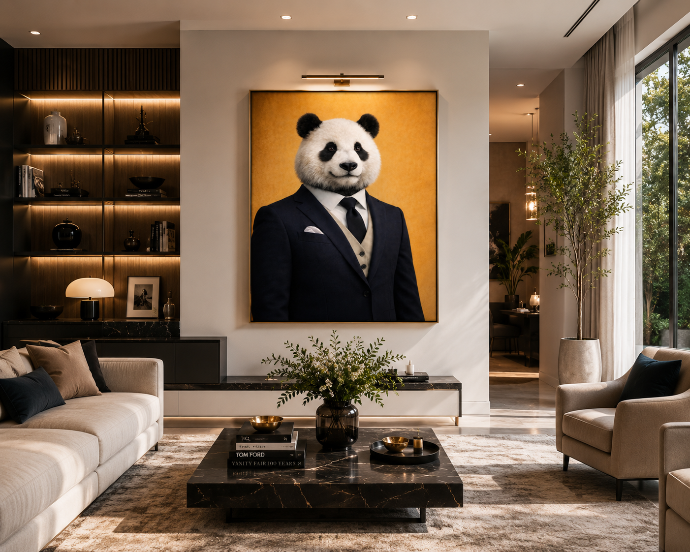 Mâle Panda distingué exposé dans un salon