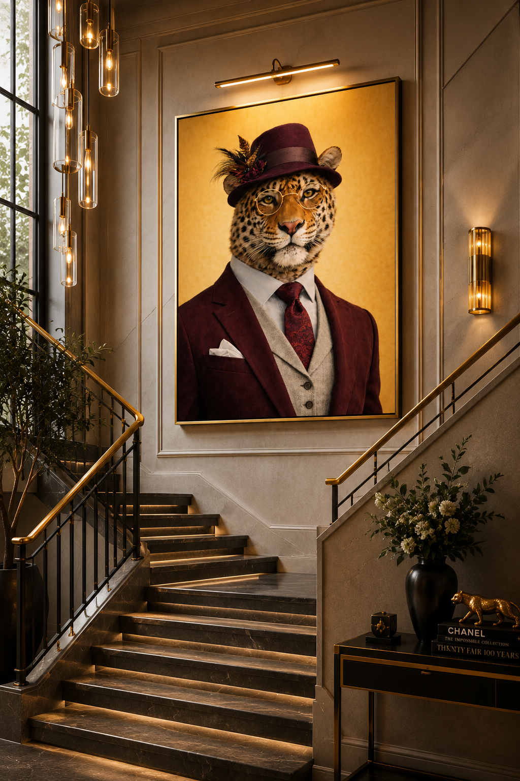 Male_Leopard_Raffine_dans_escalier chic