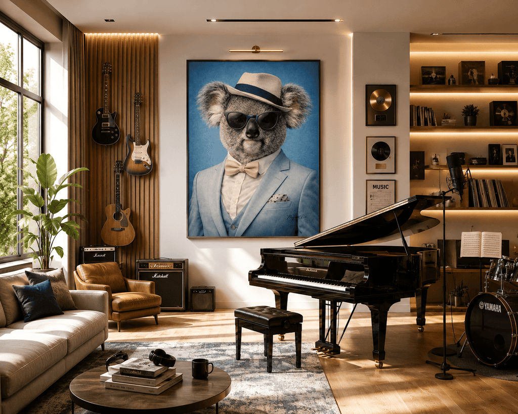Tableau Mâle Koala salon de musique