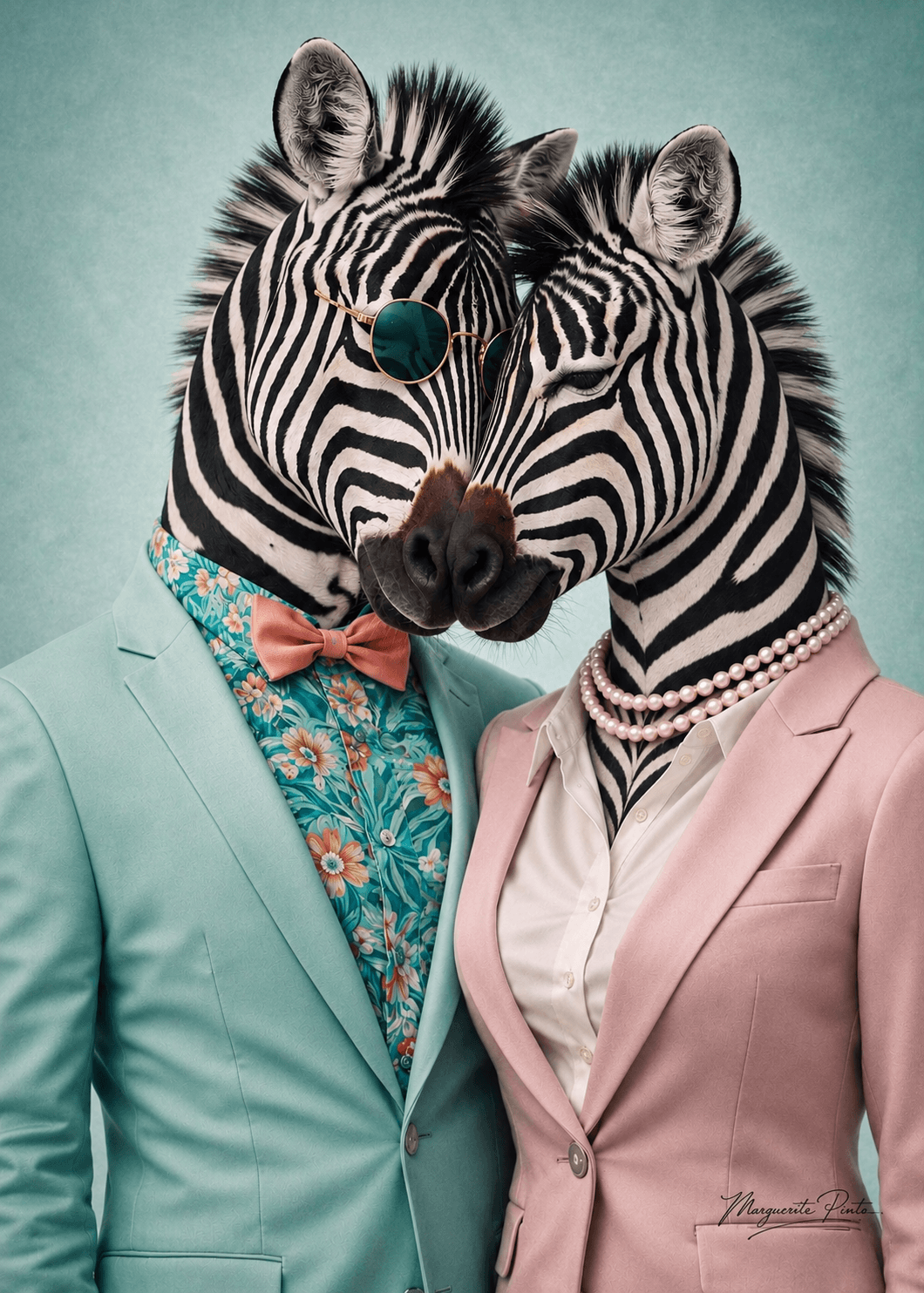 Portrait Couple Zebre remplit de tendresse